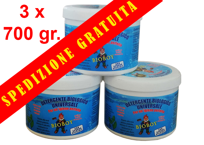 3 x Bioboy, Detergente Universale Biologico 700 gr.